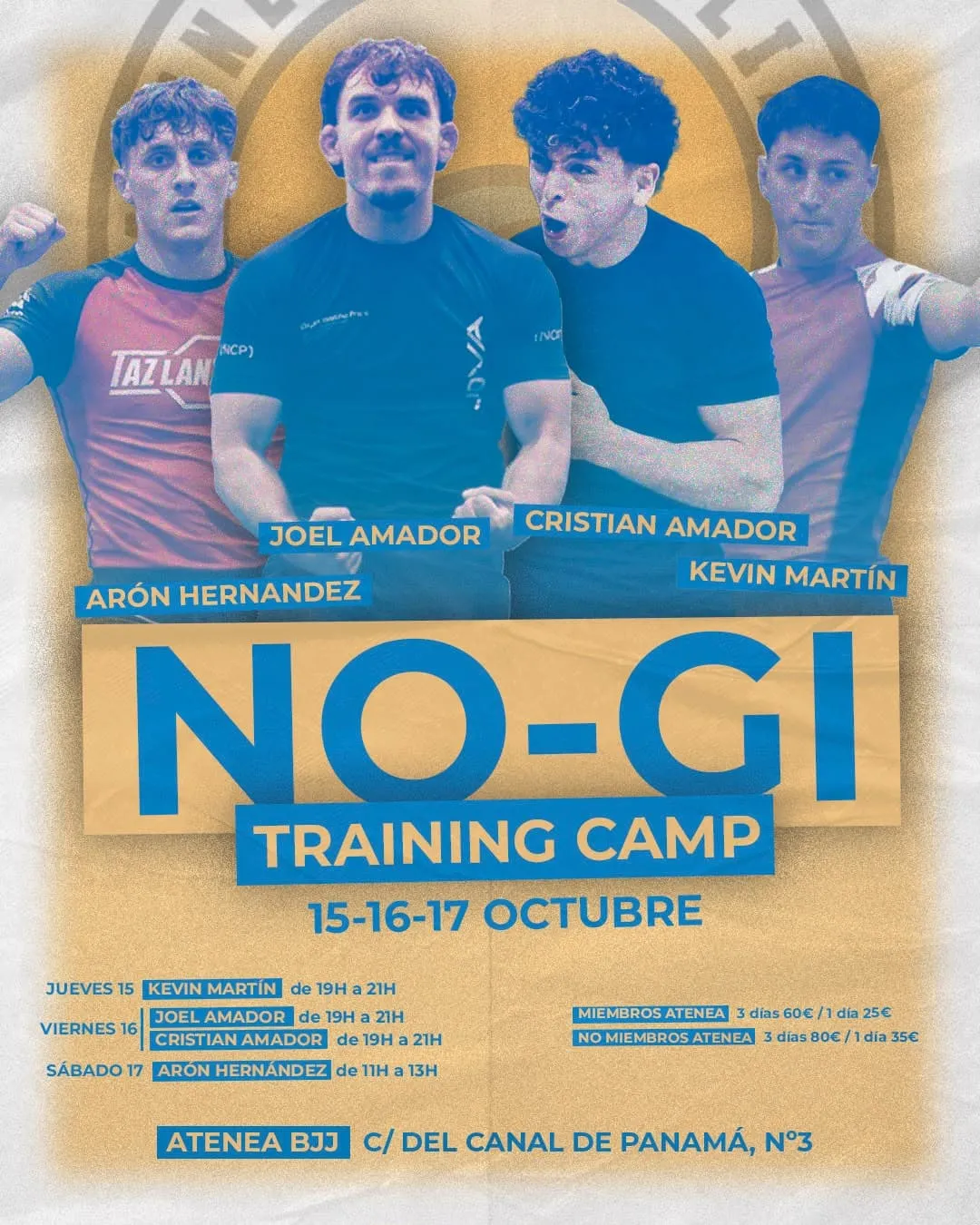 Horarios y precios NO-GI Training Camp